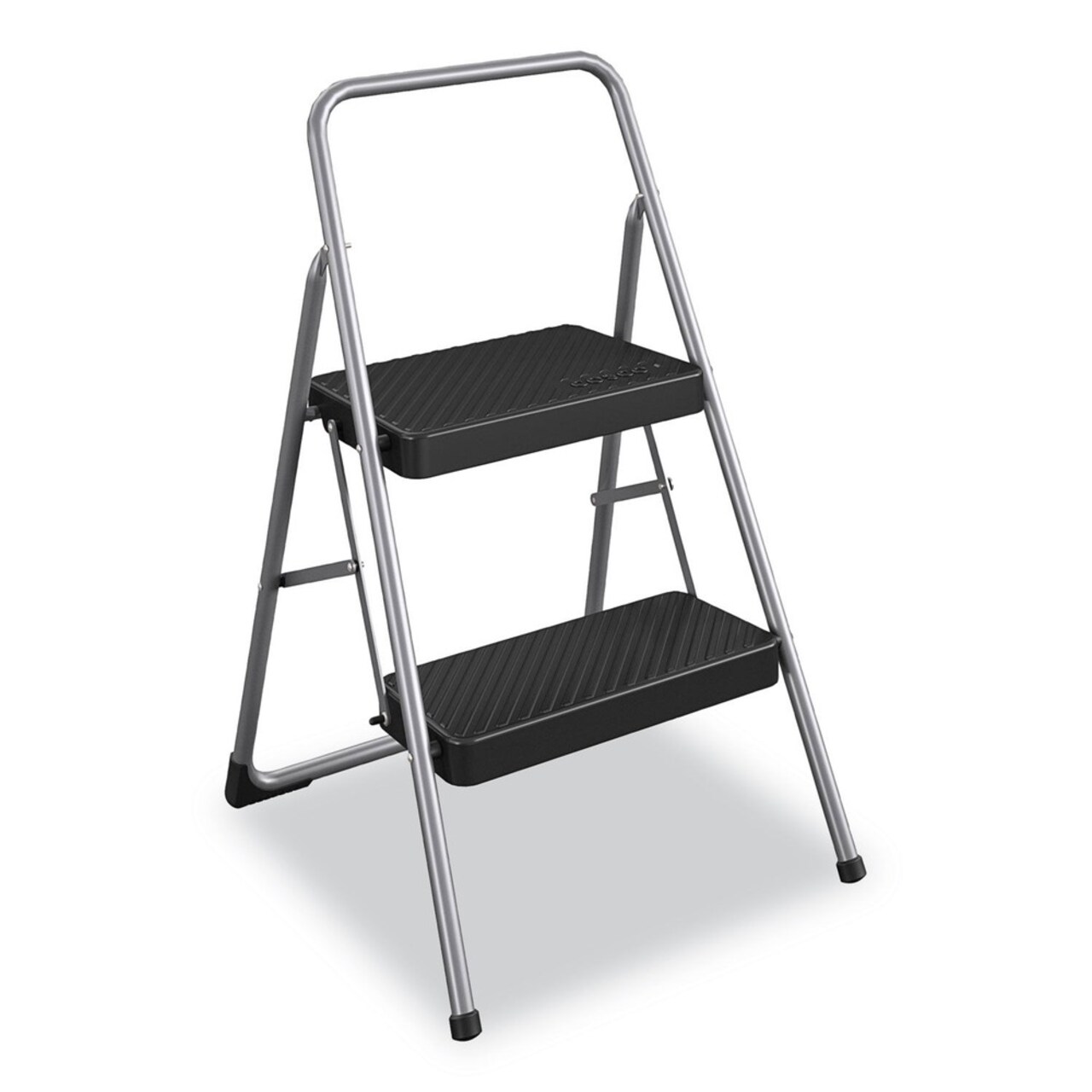Cosco 28.13 in. Working Height 200 lbs. Capacity 2-Step Folding Steel Step Stool - Cool Gray